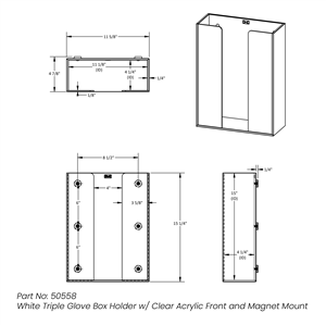 50558 | 3 Glove Box Holder Clear Front & Magnets